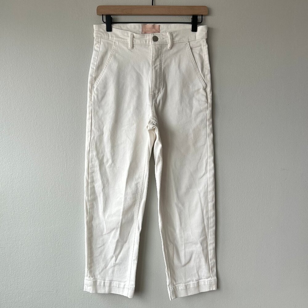 Everlane Straight Leg Cropped Pants Women 6 Bone White - Picture 3 of 12
